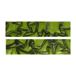 Toxic Green/Black Abstract Kirinite Acrylic Knife Scales (Pair) - 152.4x38.1x3.175mm