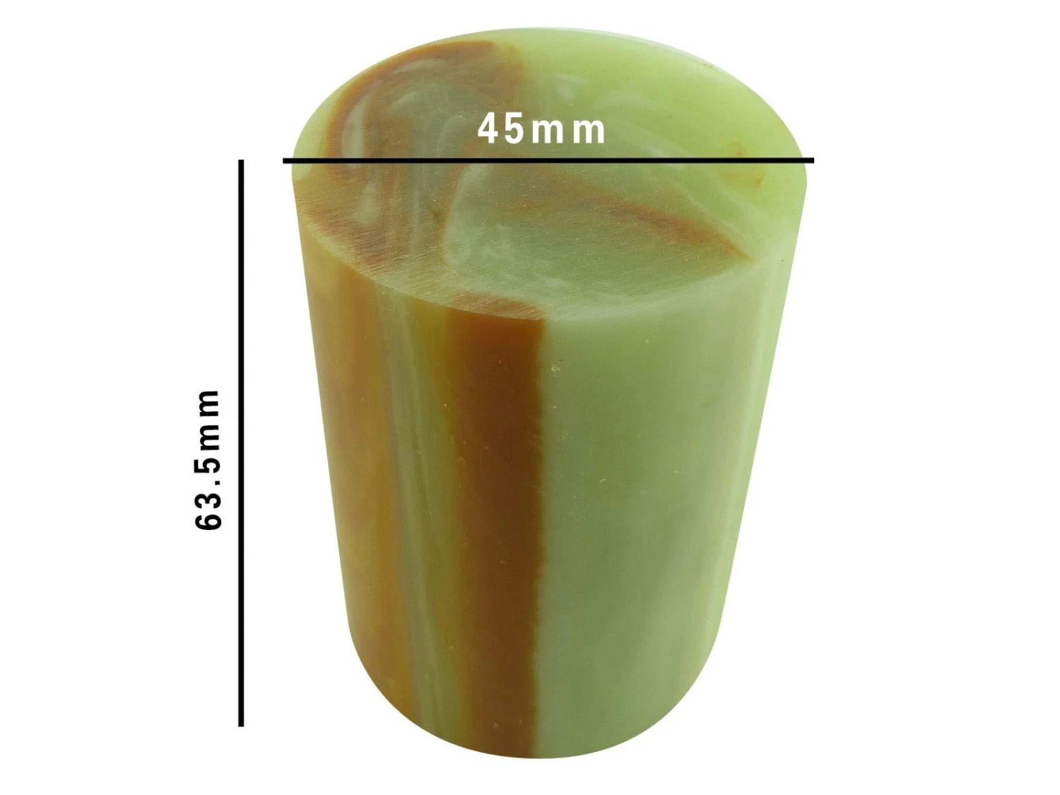 Jade Natural Polyester Turning Blank - 63.5x45x45mm, 2.5" X 1.75" 6 Jade Natural Polyester Turning Blank - 63.5x45x45mm, 2.5" X 1.75" - Image 4