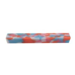 Blue And Pink Large Calico Cellulose Acetate Pen Turning Blank - 150x20x20mm, 6x3/4x3/4 In