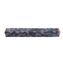 Blue And Tan Calico Cellulose Acetate Pen Turning Blank - 150x20x20mm, 6x3/4x3/4 In